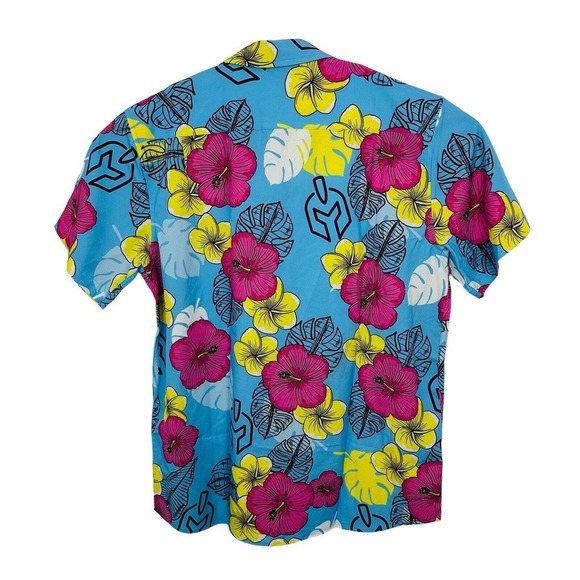 ROODY Hawaiian Shirt Molon Labe Spartan Tropical Floral Mens Size XL Multicolor - Picture 4 of 7